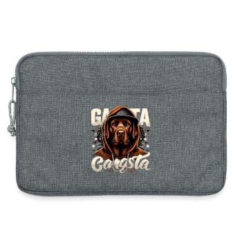 Brauner Labrador Gangster Leben Hund Geschenk - Laptoptasche 13" - Grau meliert - Vorne