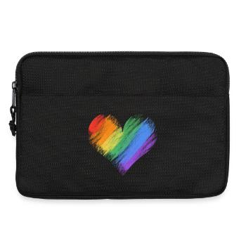 Regenbogenherz Pinselstrich - Laptoptasche 13" - Schwarz - Vorne