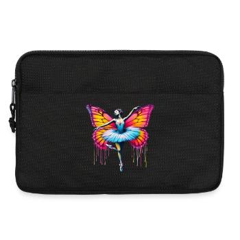 Ballerine avec des ailes de papillon papillons tutu - Sacoche pour ordinateur portable 13 pouces - noir - Devant