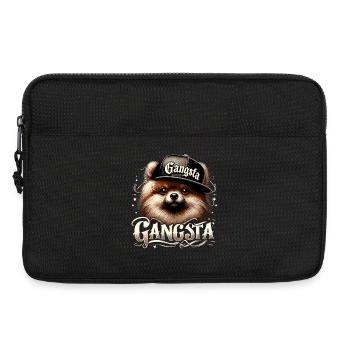 Petit cadeau de chien Spitz Gangsta Gangster - Sacoche pour ordinateur portable 13 pouces - noir - Devant