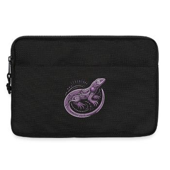 Eidechsentöne von lila Aborigine-Mustern, Stammesmuster - Laptoptasche 13" - Schwarz - Vorne