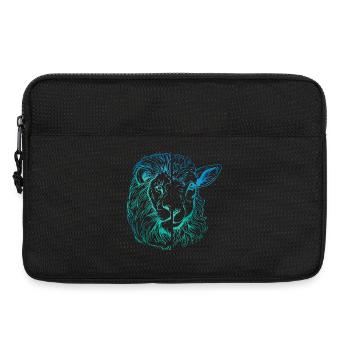 Lion et agneau - Sacoche pour ordinateur portable 13 pouces - noir - Devant