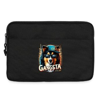 Collie Gangsta Gangster chien cadeau - Sacoche pour ordinateur portable 13 pouces - noir - Devant