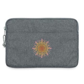 soleil motifs tribal jaune rouge rose - Sacoche pour ordinateur portable 13 pouces - gris chiné - Devant