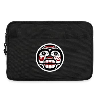 Native American Red Black Haida Art Weeping Skull - Laptop bag 13" - black - Front