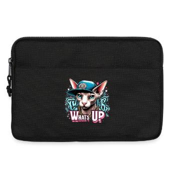 Sphynx Katze cool Was geht ab Hip Hop Geschenk - Laptoptasche 13" - Schwarz - Vorne