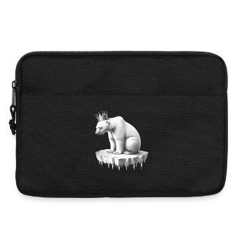 Ours polaire avec une couronne sur la banquise faune arctique - Sacoche pour ordinateur portable 13 pouces - noir - Devant