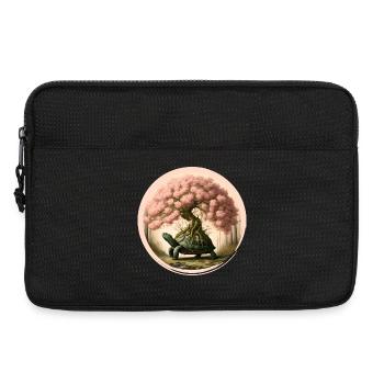 Schildkröte mit einem Bonsai auf dem Rückenpanzer - Laptoptasche 13" - Schwarz - Vorne