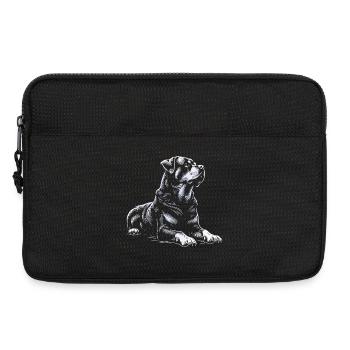 Rottweiler couché - Sacoche pour ordinateur portable 13 pouces - noir - Devant