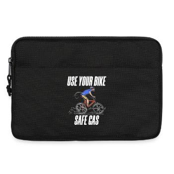 Tankstelle Statement Fahrrad Energiespeicher Strom - Laptoptasche 13" - Schwarz - Vorne