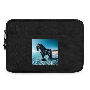 Cheval dans l’eau - Sacoche pour ordinateur portable 13 pouces - noir - Devant