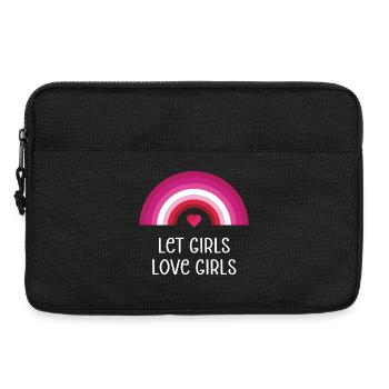 Mois de la fierté LGBT - Laissez les filles aimer les filles - Sacoche pour ordinateur portable 13 pouces - noir - Devant