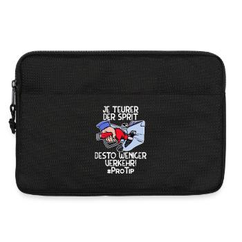 Tanken Benzin Diesel Statement Zapfsäule Strom - Laptoptasche 13" - Schwarz - Vorne