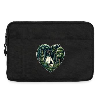 Living close to nature with a teepee tent in the forest - Laptop bag 13" - black - Front