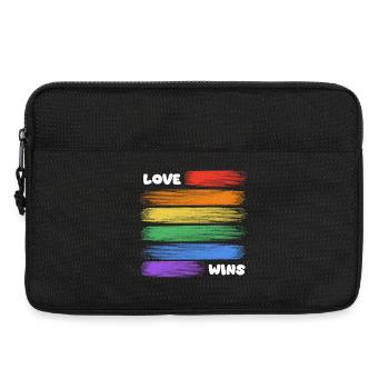 L’amour gagne les rayures arc-en-ciel - Sacoche pour ordinateur portable 13 pouces - noir - Devant