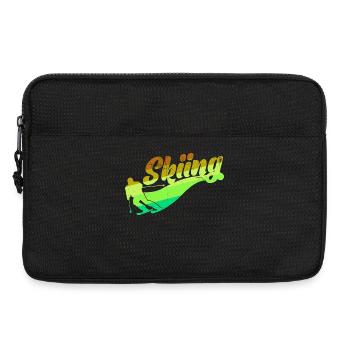 Schifahren Schifahrer Wintersport Pistengaudi - Laptoptasche 13" - Schwarz - Vorne