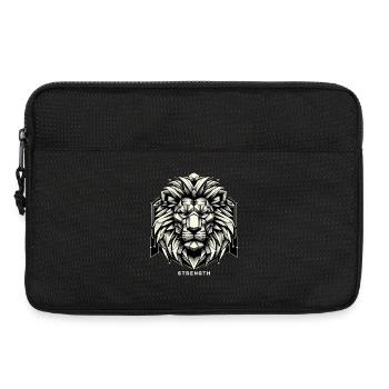 Lion Lion Head Geometric Geometry Strength - Laptop bag 13" - black - Front