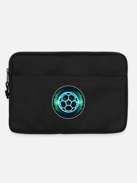 Futuristisches Neon Fußball Logo - Laptoptasche 13" - Schwarz