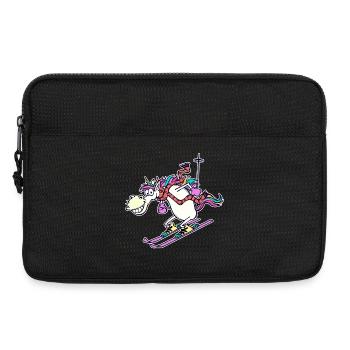 Eishockey Wintersport Schifahren Winter Skifahrer - Laptoptasche 13" - Schwarz - Vorne