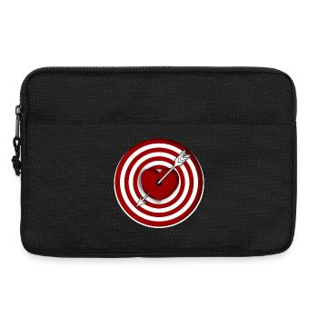 Pfeil mitten ins rote Herz auf der Zielscheibe - Laptoptasche 13" - Schwarz - Vorne