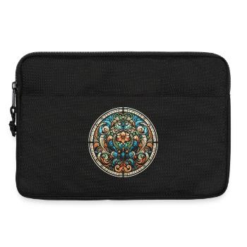 Buntglasfensters mit einem floralen Design - Laptoptasche 13" - Schwarz - Vorne