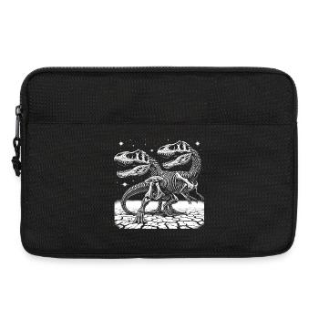 Squelettes de dinosaures en noir et blanc pour les fans de dinosaures - Sacoche pour ordinateur portable 13 pouces - noir - Devant