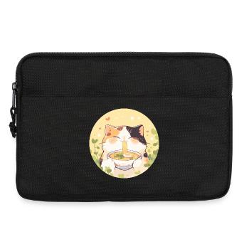 Cat eating Ramen - Laptop bag 13" - black - Front