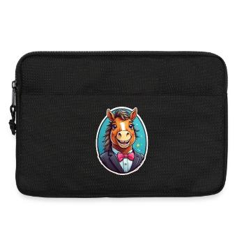 Elegant horse in a suit - Laptop bag 13" - black - Front