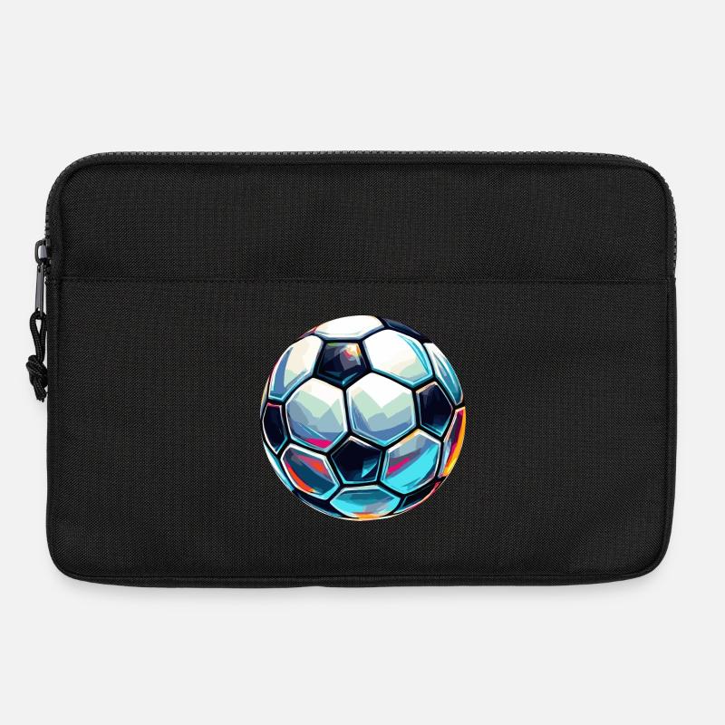 Bunt schimmernder Fußball mit Lichtreflexe - Laptoptasche 13" - Schwarz