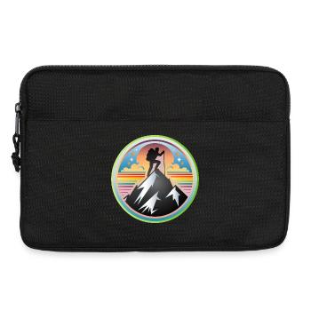 Mountains with a mountaineer on the summit - Laptop bag 13" - black - Front