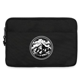 De hautes montagnes en arrière-plan, entourées de nuages - Sacoche pour ordinateur portable 13 pouces - noir - Devant