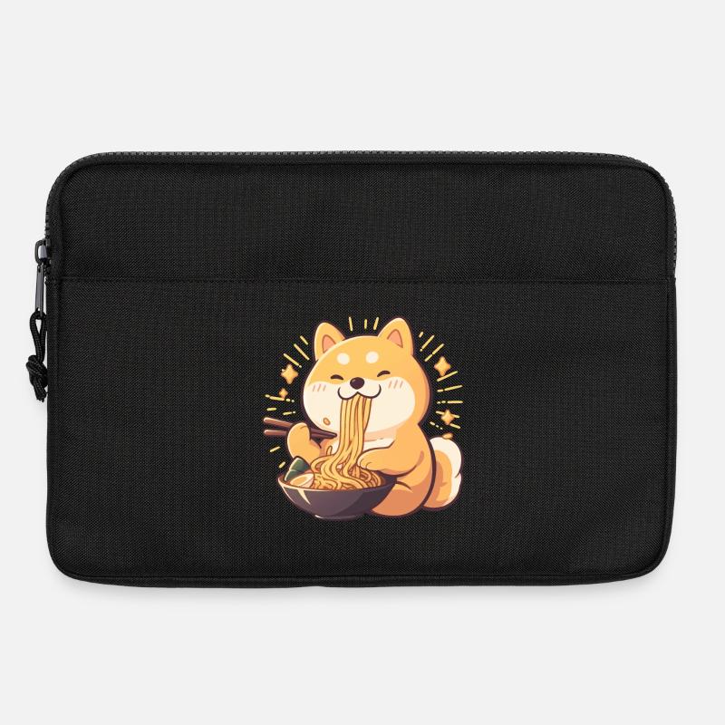 Hund isst Ramen - Laptoptasche 13" - Schwarz