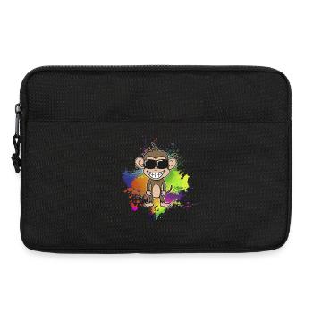Singe d’été coloré - Sacoche pour ordinateur portable 13 pouces - noir - Devant