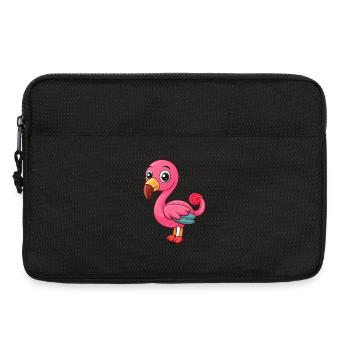 Flamant rose mignon mascotte personnage de dessin animé kawaii - Sacoche pour ordinateur portable 13 pouces - noir - Devant