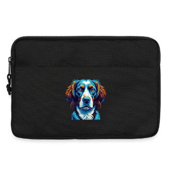 Bretagne, race de chien, dessin animé coloré, Kawaii - Sacoche pour ordinateur portable 13 pouces - noir - Devant