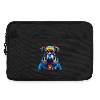 Boxer Hund Rasse Buntes Aquarell Karikatur Kawaii - Laptoptasche 13" - Schwarz - Vorne