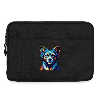 Hortaya Borzaya Race de chien dessin animé coloré Kawaii - Sacoche pour ordinateur portable 13 pouces - noir - Devant