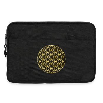 Flower of Life Gold | Flower of Life Gold - Laptop bag 13" - black - Front