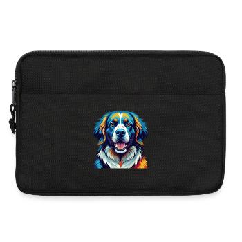 Grande race de chien des Pyrénées dessin animé coloré Kawaii - Sacoche pour ordinateur portable 13 pouces - noir - Devant