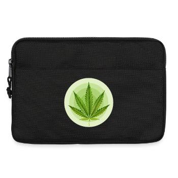 Feuille Cannabis Grafique Circulaire - Sacoche pour ordinateur portable 13 pouces - noir - Devant