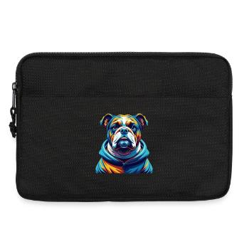 Bouledogue race coloré aquarelle dessin animé Kawaii - Sacoche pour ordinateur portable 13 pouces - noir - Devant