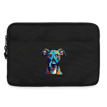 Anglais Whippet Chien Race Coloré Dessin Animé Kawaii - Sacoche pour ordinateur portable 13 pouces - noir - Devant