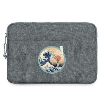 The Great Wave and New York - Laptop bag 13" - heather grey - Front