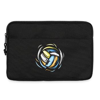 Coloré volley-ball soleil illustration joueur de volley-ball - Sacoche pour ordinateur portable 13 pouces - noir - Devant