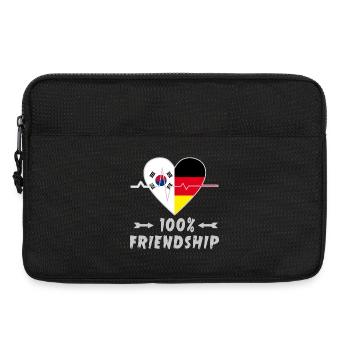 Südkorea und Deutschland 100% Freundschaft - Laptoptasche 13" - Schwarz - Vorne