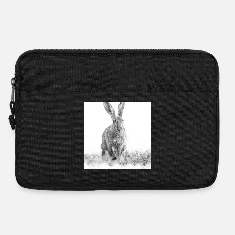 Hopping rabbit black white - Laptop bag 13" - black