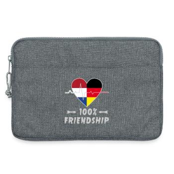 100 % amitié entre les Pays-Bas et l'Allemagne - Sacoche pour ordinateur portable 13 pouces - gris chiné - Devant