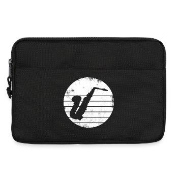 Saxophon Zeichnung - Laptoptasche 13" - Schwarz - Vorne