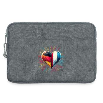 Deutschland liebt Frankreich, Deutsch-Französische Freundschaft - Laptoptasche 13" - Grau meliert - Vorne