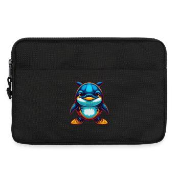 Orca coloré Kawaii Dessin animé Personnage Clipart - Sacoche pour ordinateur portable 13 pouces - noir - Devant